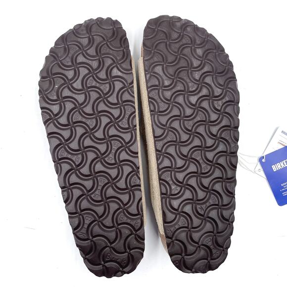 Birkenstock Arizona Sandals Taupe Leather Slides Sz 38 / 7 NARROW Women's - Picture 11 of 12